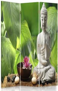 Paraván Buddha leveles háttéren Méret: 110 x 170 cm, Kivitelezés: Klasszikus paraván