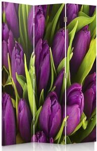 Gario Paraván Lila tulipánok Méret: 110 x 170 cm, Kivitelezés: Klasszikus paraván