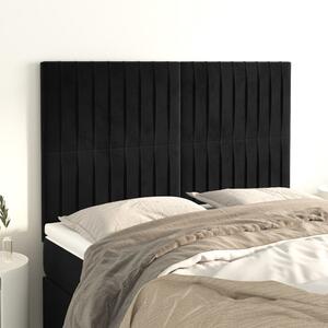 4 db fekete bársony fejtámla 72 x 5 x 78/88 cm