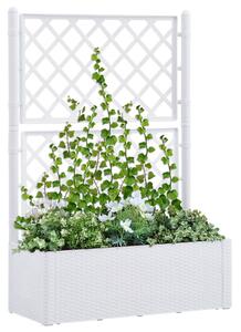 VidaXL fehér kerti magaságyás ráccsal és öntözőrendszerrel