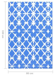 VidaXL kék-fehér PP kültéri szőnyeg 80 x 150 cm