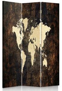 Gario Paraván Világtérkép sötét táblákon Méret: 110 x 170 cm, Kivitelezés: Klasszikus paraván