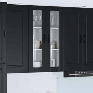 Fali üveges szekrény PORTO Fekete 60 x 31 x 100 cm Faanyag