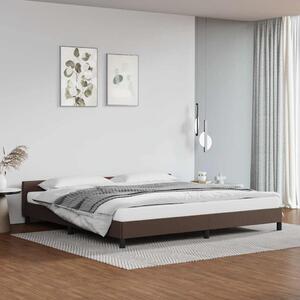 Barna ágykeret fejtámlával matrac nélkül 200x200 cm