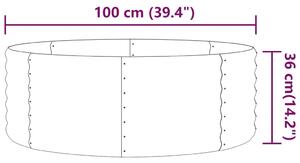 VidaXL szürke porszórt acél kerti magaságyás 100x100x36 cm