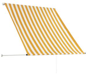 VidaXL feltekerhető sárga és fehér napellenző 100 x 150 cm