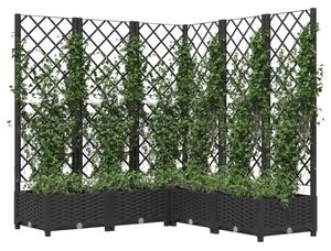 VidaXL fekete polipropilén rácsos kerti ültetőláda 120 x 120 x 121,5cm