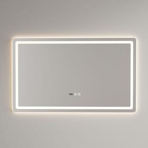 Welland 44B01 LED tükör - fényerő + színhőfok szabályozás + óra + páramentesítő - 90 x 70 cm