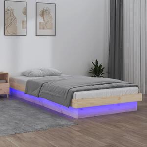 Small Single tömör fa LED-es ágykeret 75 x 190 cm