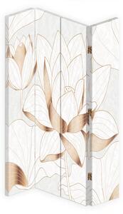 Gario Paraván Lótuszvirág bézs színben Méret: 180 x 170 cm, Kivitelezés: Forgó paraván 360°