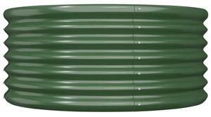 VidaXL zöld porszórt acél kerti ültetőláda 80 x 80 x 36 cm