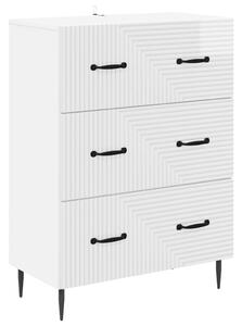 Fiókos szekrény Magasfényű Fehér 66 x 34,5 x 89,5 cm Szerelt Fa