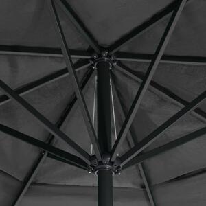 VidaXL antracitszürke kültéri napernyő alumíniumrúddal 600 cm