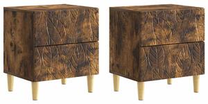 VidaXL Éjjeli asztal 2 pcs Füstös Tölgy 43 x 34,5 x 48 cm Szerelt Fa