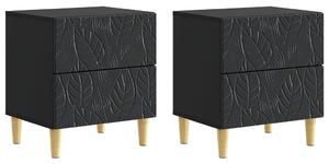 VidaXL Éjjeli asztal 2 pcs Fekete 43 x 34,5 x 48 cm Szerelt Fa