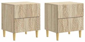 VidaXL Éjjeli asztal 2 pcs Sonoma Tölgy 43 x 34,5 x 48 cm Szerelt Fa
