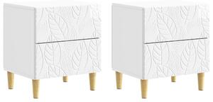 VidaXL Éjjeli asztal 2 pcs Magasfényű Fehér 43 x 34,5 x 48 cm