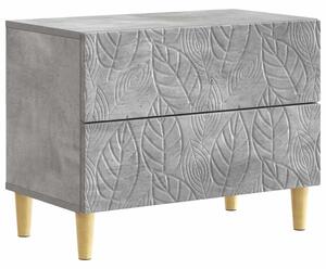 VidaXL Éjjeli asztal Betonszürke 62 x 34,5 x 48 cm Szerelt Fa