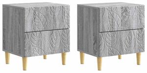 VidaXL Éjjeli asztal 2 pcs Szürke Sonoma 43 x 34,5 x 48 cm Szerelt Fa
