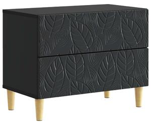 VidaXL Éjjeli asztal Fekete 62 x 34,5 x 48 cm Szerelt Fa