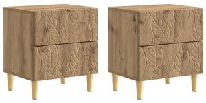 VidaXL Éjjeli asztal 2 pcs Kézműves Tölgy 43 x 34,5 x 48 cm Szerelt Fa