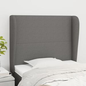 Sötétszürke szövet fejtámla szárnyakkal 83 x 23 x 118/128 cm