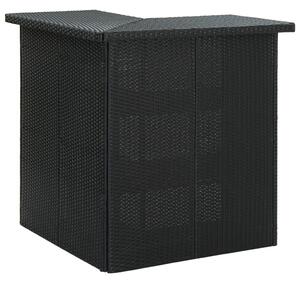Fekete polyrattan sarok bárasztal 100 x 50 x 105 cm
