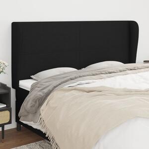 VidaXL fekete szövet fejtámla szárnyakkal 203x23x118/128 cm