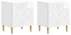 VidaXL Éjjeli asztal 2 pcs Magasfényű Fehér 43 x 34,5 x 50 cm