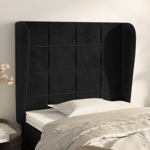 VidaXL fekete bársony fejtámla szárnyakkal 83 x 23 x 118/128 cm