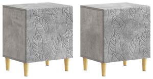 VidaXL Éjjeli asztal 2 pcs Betonszürke 43 x 34,5 x 50 cm Szerelt Fa