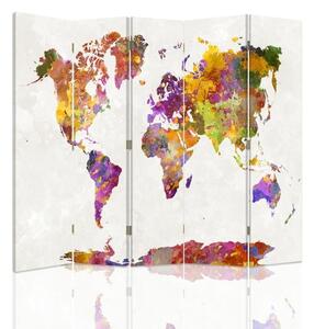 Gario Paraván Többszínu világtérkép Méret: 180 x 170 cm, Kivitelezés: Klasszikus paraván