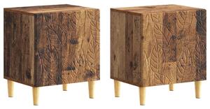 VidaXL Éjjeli asztal 2 pcs Antik Fa 43 x 34,5 x 50 cm Szerelt Fa