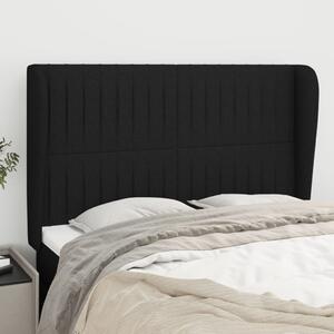 VidaXL fekete szövet fejtámla szárnyakkal 147 x 23 x 118/128 cm