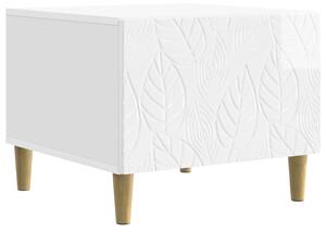 Dohányzóasztal Magasfényű Fehér 50 x 49 x 40 cm Szerelt Fa