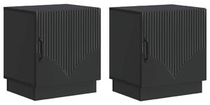 VidaXL Éjjeli asztal 2 pcs Fekete 43 x 34,5 x 47 cm Szerelt Fa
