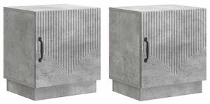 VidaXL Éjjeli asztal 2 pcs Beton Szürke 43 x 34,5 x 47 cm Szerelt Fa