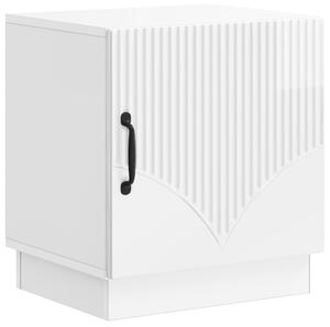 VidaXL Éjjeli asztal Magasfényű Fehér 43 x 34,5 x 47 cm Szerelt Fa
