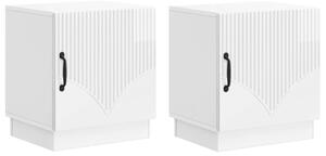 VidaXL Éjjeli asztal 2 pcs Magasfényű Fehér 43 x 34,5 x 47 cm