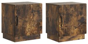 VidaXL Éjjeli asztal 2 pcs Füstös Tölgy 43 x 34,5 x 47 cm Szerelt Fa