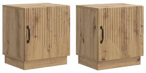 VidaXL Éjjeli asztal 2 pcs Kézműves Tölgy színű 43 x 34,5 x 47 cm
