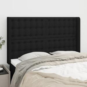 VidaXL fekete szövet fejtámla szárnyakkal 147x16x118/128 cm
