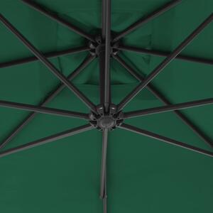 VidaXL zöld konzolos napernyő acélrúddal, 250 x 250 cm
