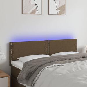 VidaXL sötétbarna szövet LED-es fejtámla 144x5x78/88 cm