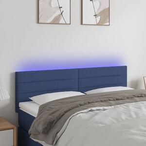 VidaXL kék szövet LED-es fejtámla 144x5x78/88 cm