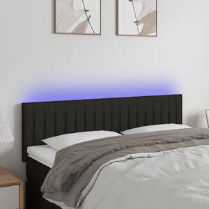 VidaXL fekete szövet LED-es fejtámla 144x5x78/88 cm