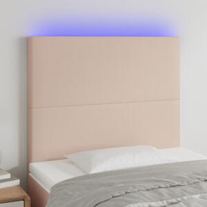 VidaXL cappuccino műbőr LED-es fejtámla 100x5x118/128 cm