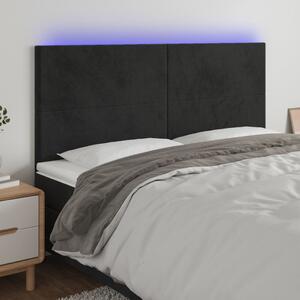 VidaXL fekete bársony LED-es fejtámla 200x5x118/128 cm