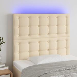 VidaXL krémszínű szövet LED-es fejtámla 100x5x118/128 cm