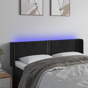 VidaXL fekete bársony LED-es fejtámla 147 x 16 x 78/88 cm